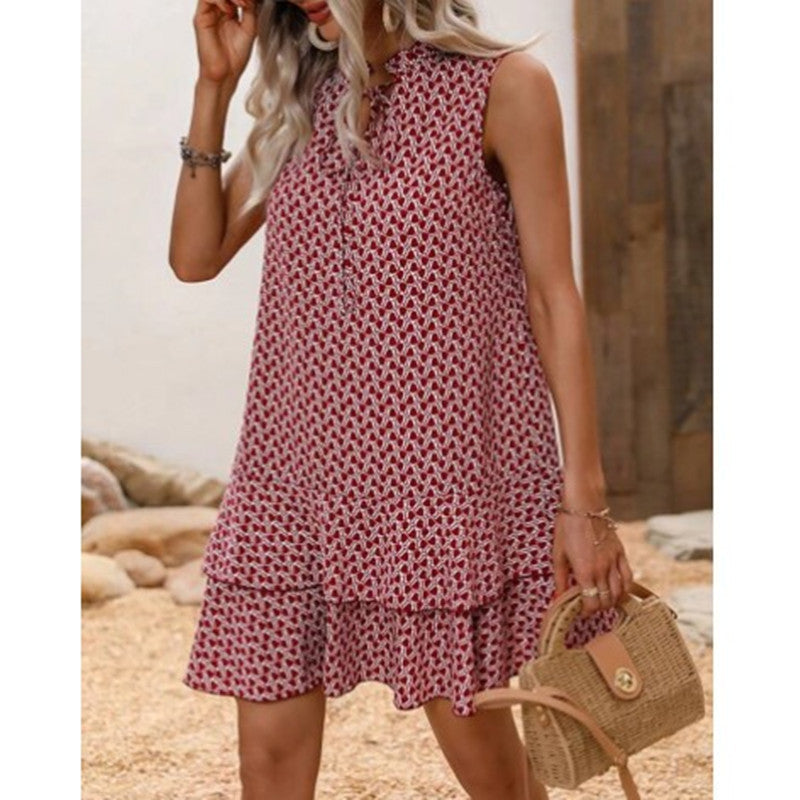 EM | Boho Print Shift Midi Kleid