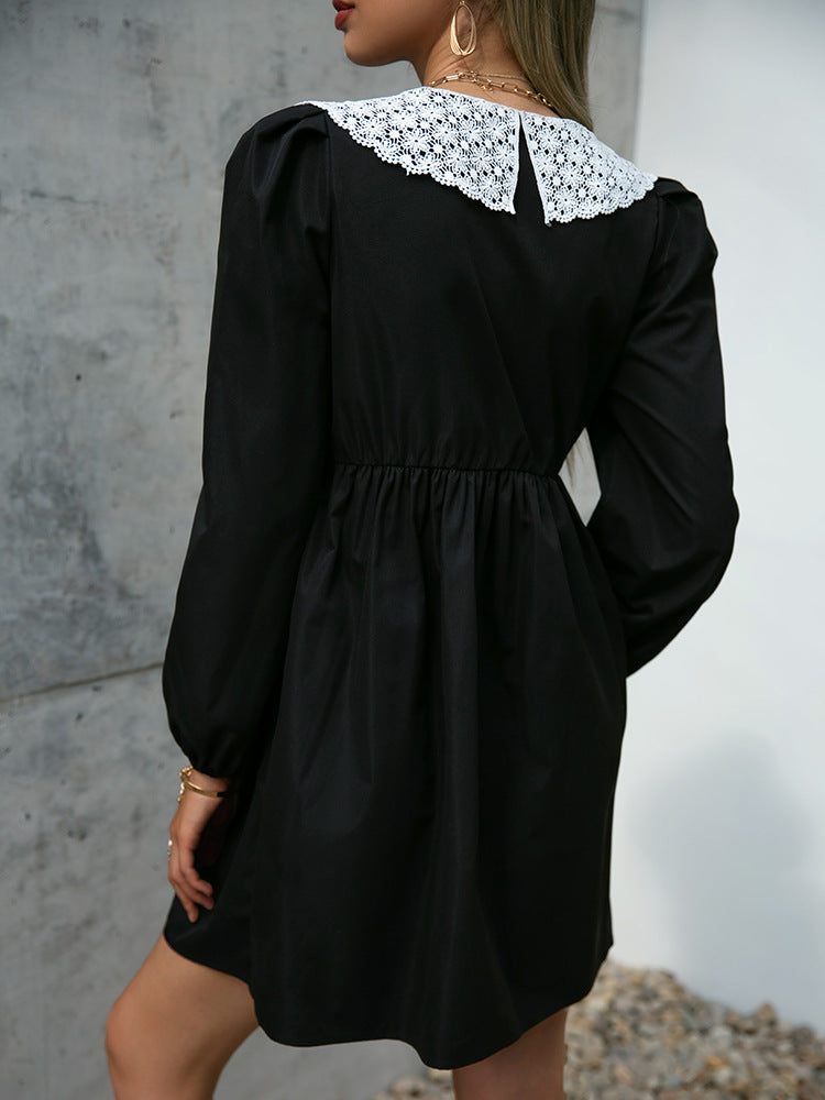 MW | Vintage Peter Pan Kragen schwarz Spitze Kleid