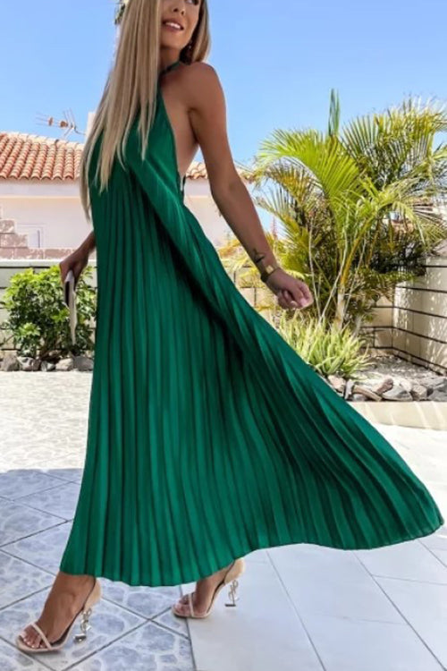 MW | Breeze Schlupf plissiertes Maxikleid