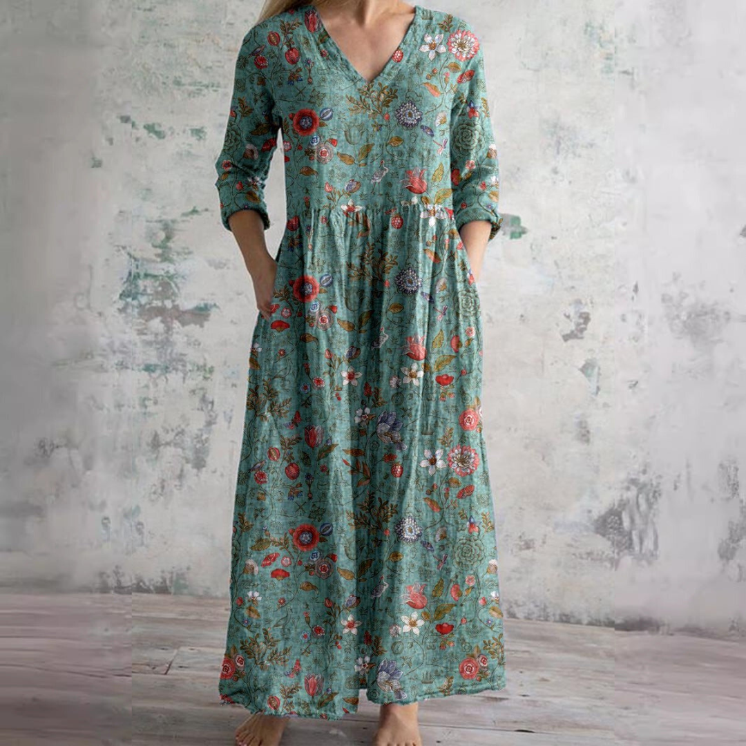 MW | Zeitloses geblümtes Maxikleid