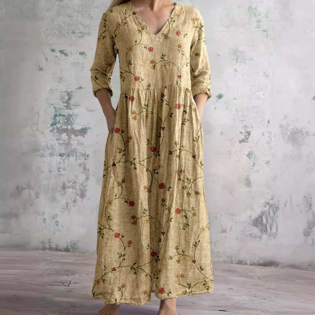 MW | Zeitloses geblümtes Maxikleid