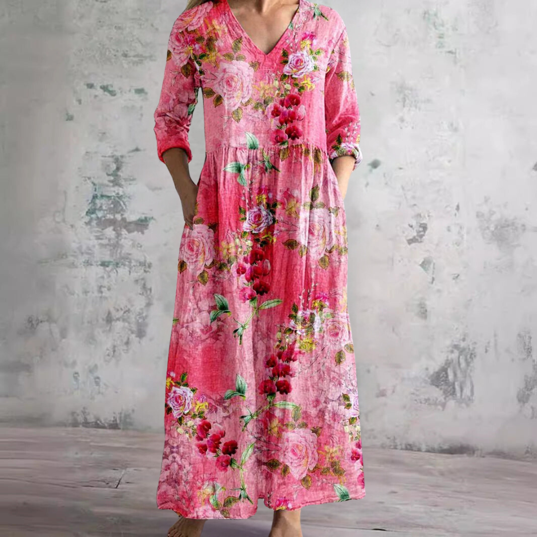 MW | Zeitloses geblümtes Maxikleid