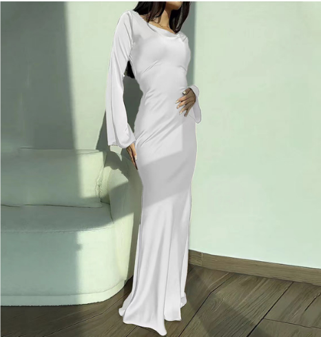 MW | | Damen Langarm Hochzeits Gast Kleid | Maxi