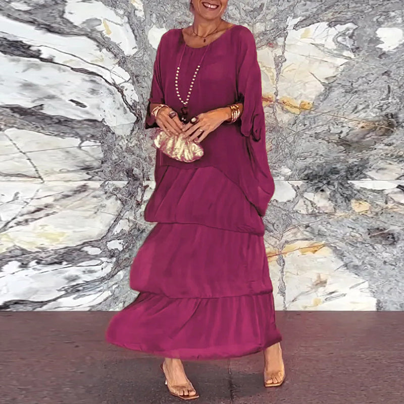 MW | Fließendes Maxikleid im Lagenlook
