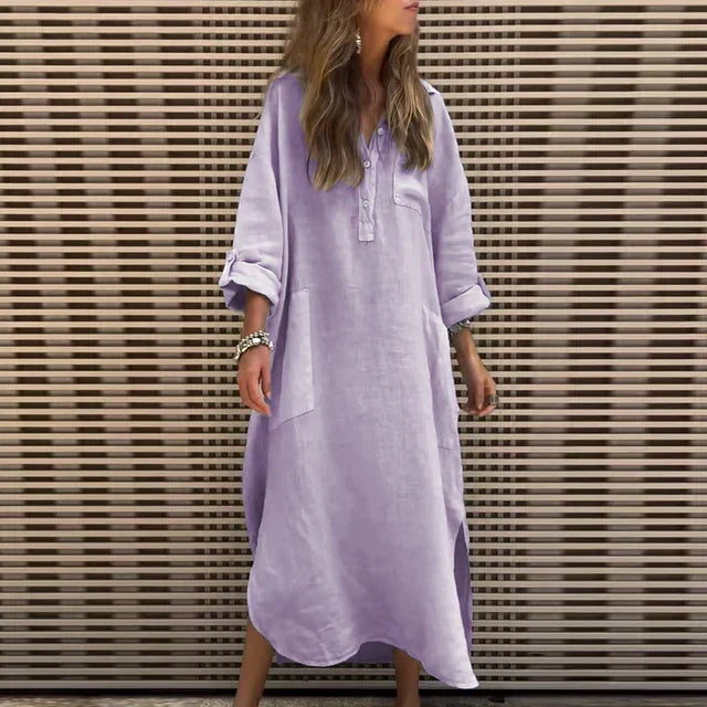 MW | Lässiges Maxikleid aus Baumwollmischung