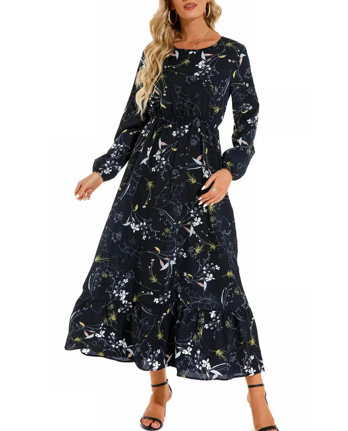 Andrea - Maßgeschneidertes Maxikleid mit Blumenmuster