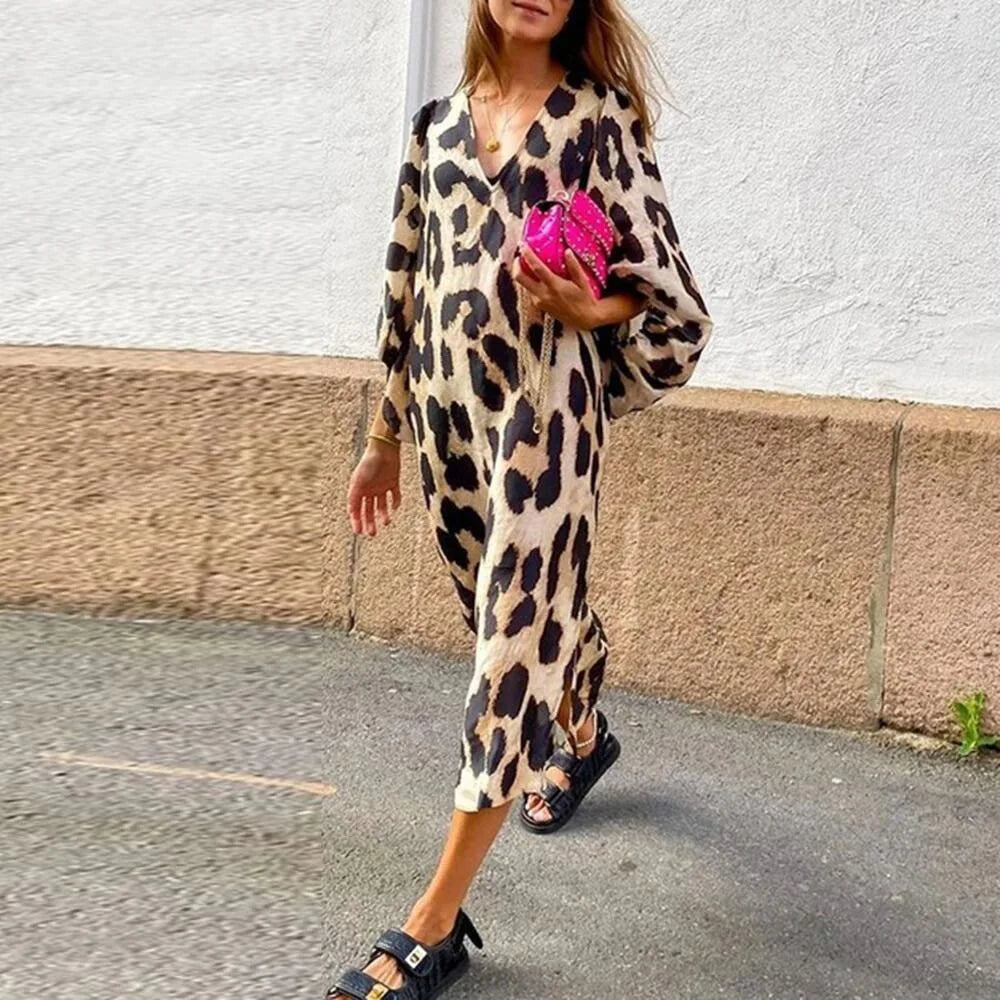 MW | Luxe Midikleid mit Leopardenmuster
