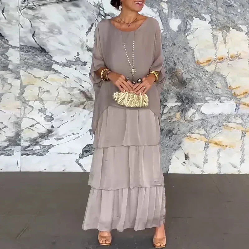 MW | Fließendes Maxikleid im Lagenlook