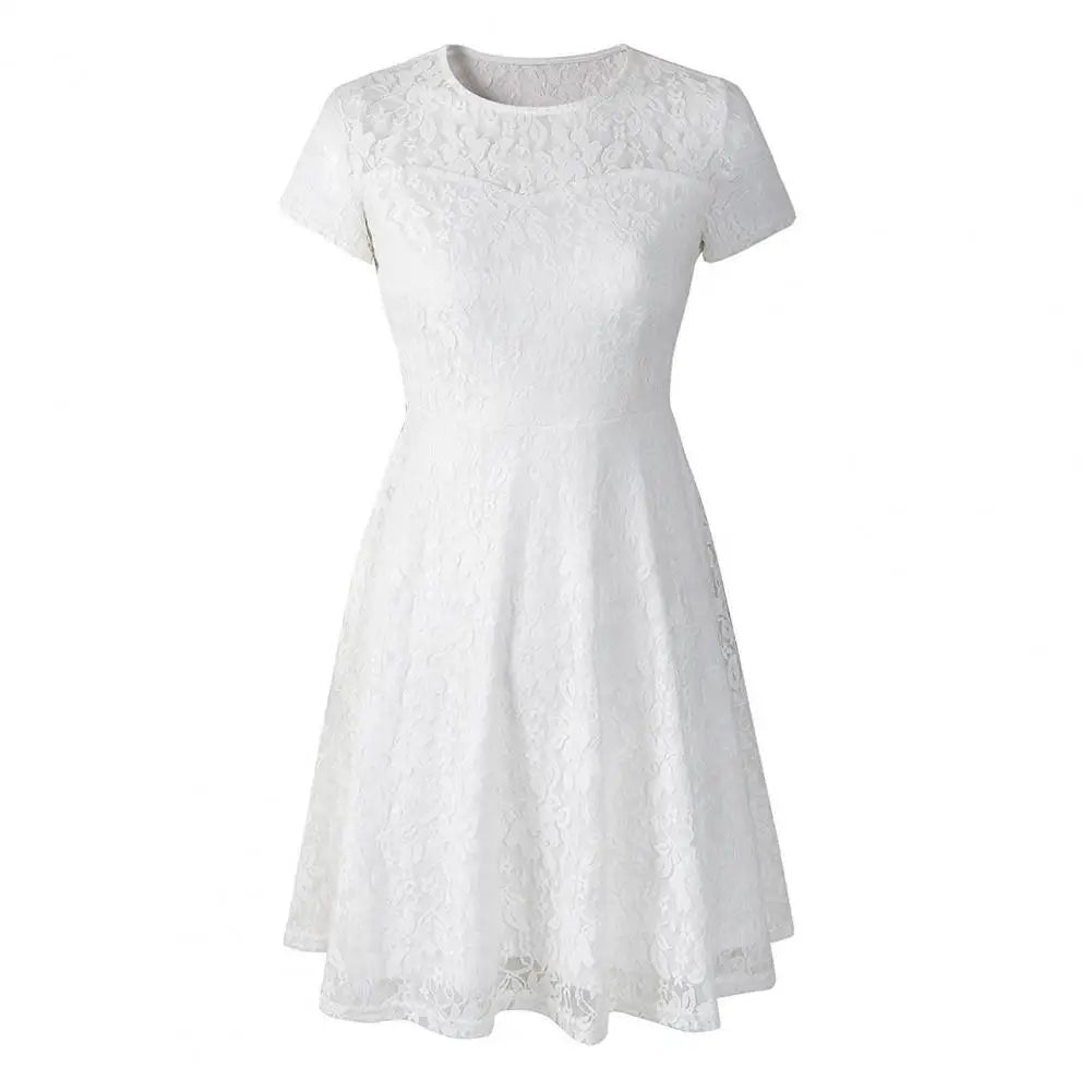 MW | Elegantes Plus Size Sommer Minikleid A-Linie Rundhalsausschnitt Style