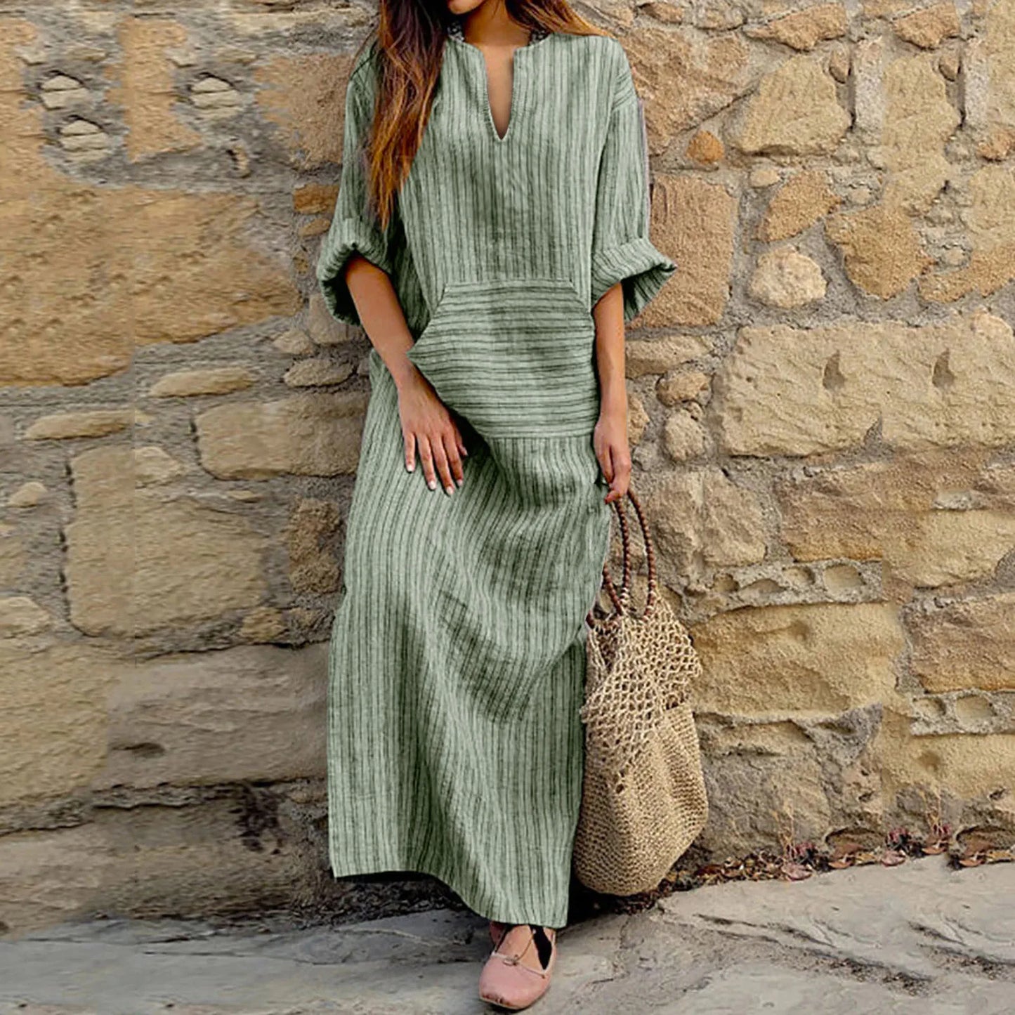 MW | Gestreiftes Maxikleid