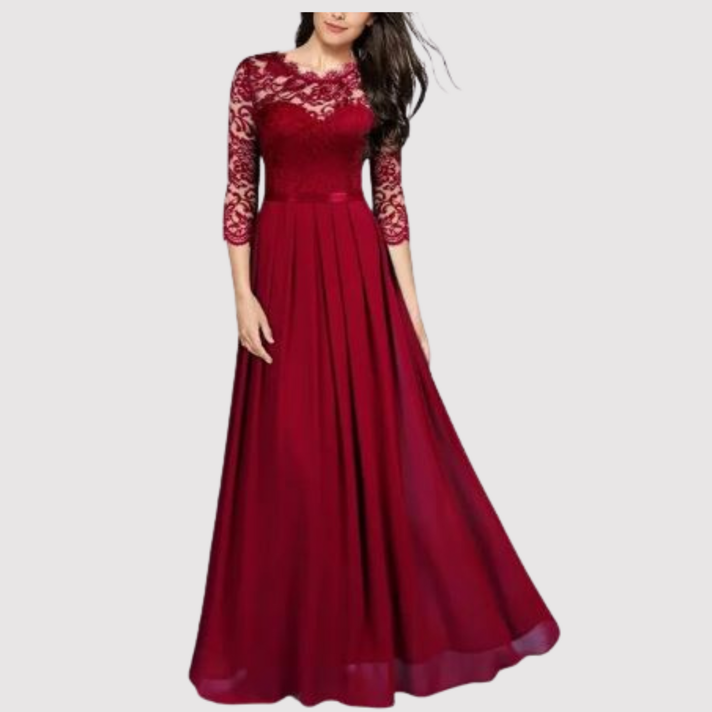 MW | Elegantes Maxikleid mit Spitzendetails für jede Gelegenheit