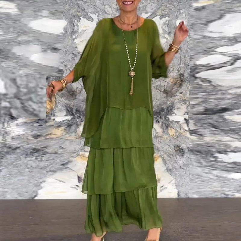 MW | Fließendes Maxikleid im Lagenlook