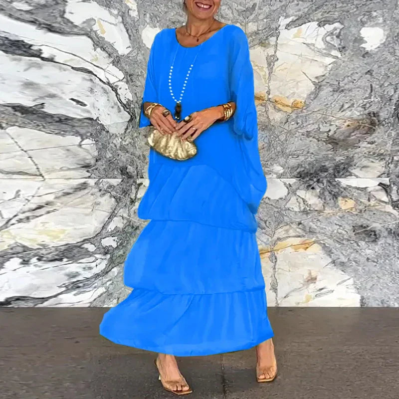 MW | Fließendes Maxikleid im Lagenlook