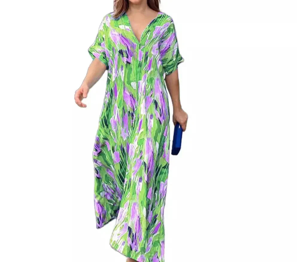 Clarise - Strandkleid mit V-Ausschnitt und geteilter Spitze
