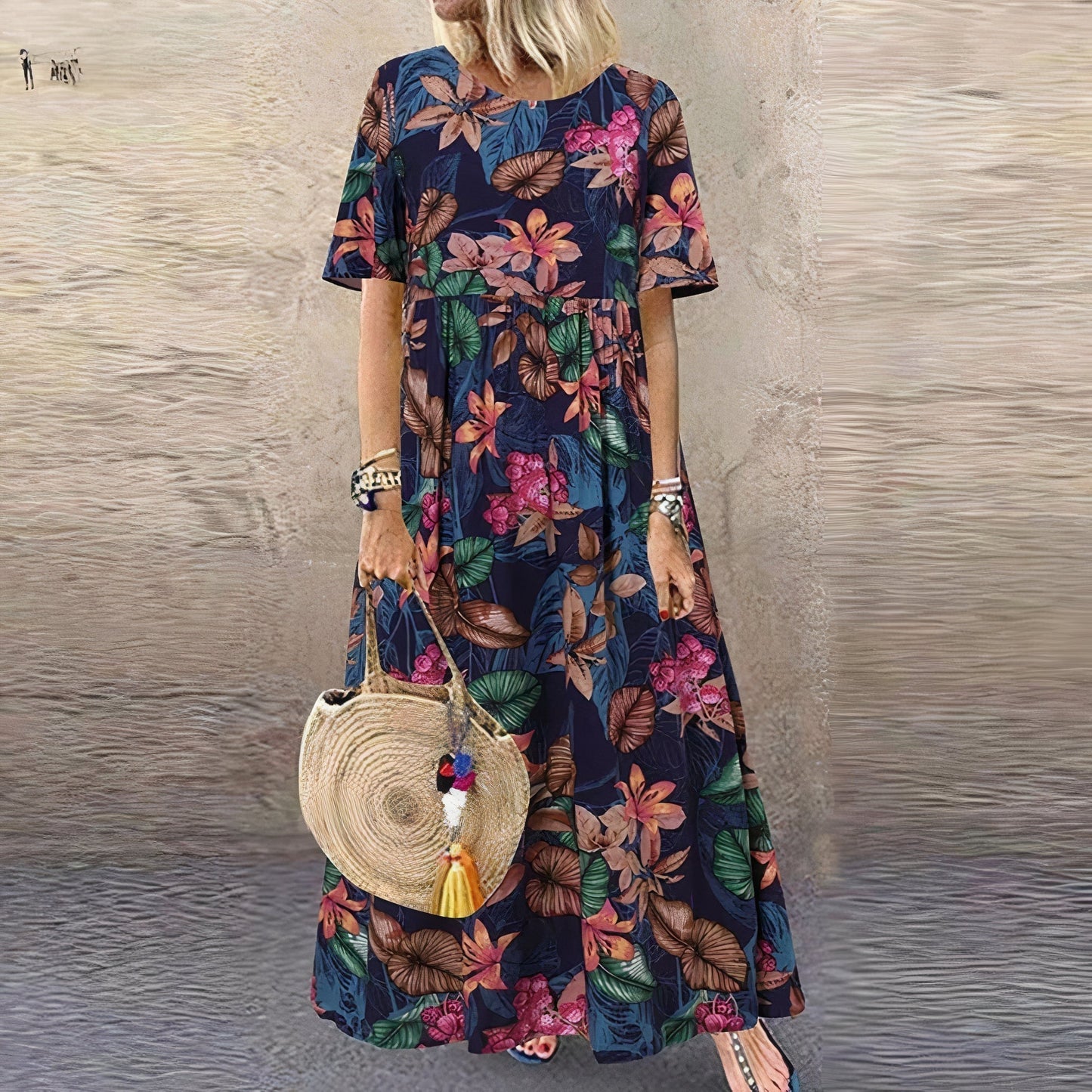 MW | Vibrant Floral Maxikleid