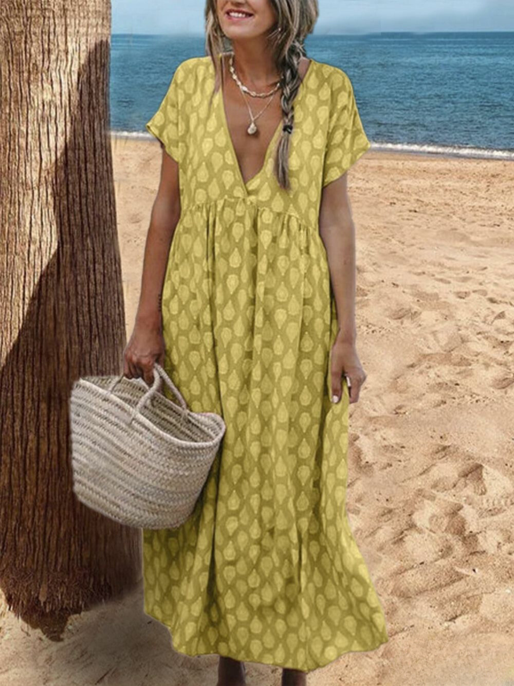MW | Gewebtes Kleid mit Blumenmuster
