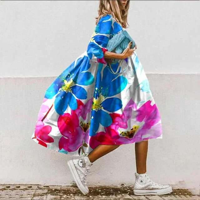 EM | Florales Midikleid
