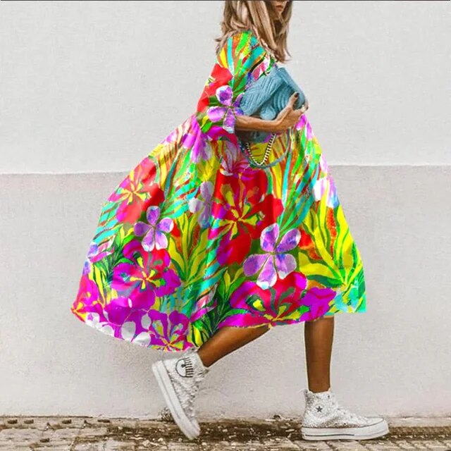 EM | Florales Midikleid