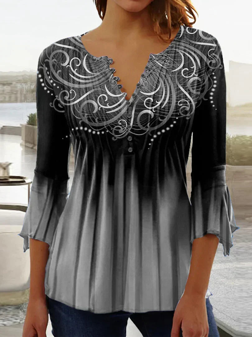 EM | Damen Top mit grafischem Blumenprint