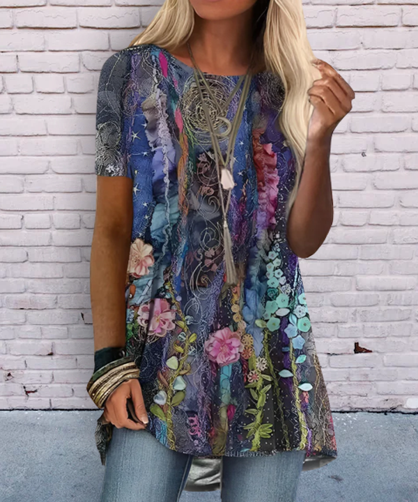 EM | Boho-inspiriertes bedrucktes Hemd