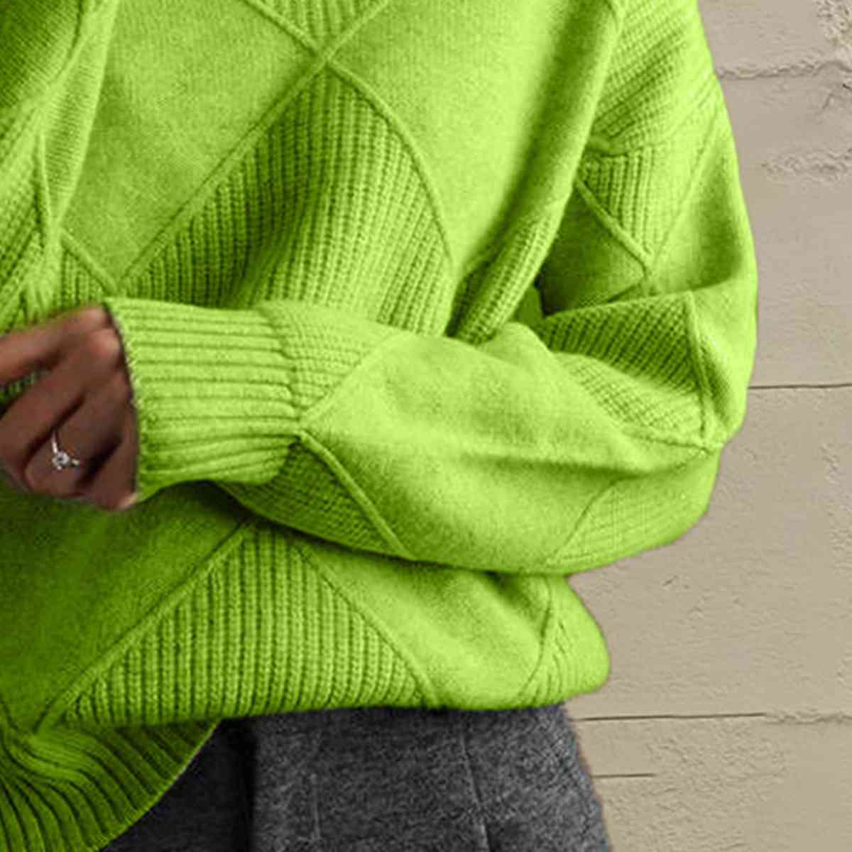 EM | Schicker Turtle-neck pullover aus geometrischem Strick