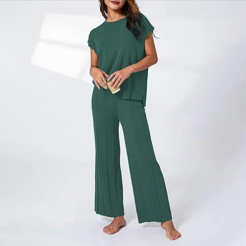 MW | MW – Elegantes zweiteiliges Set mit weiter Hose & T-Shirt