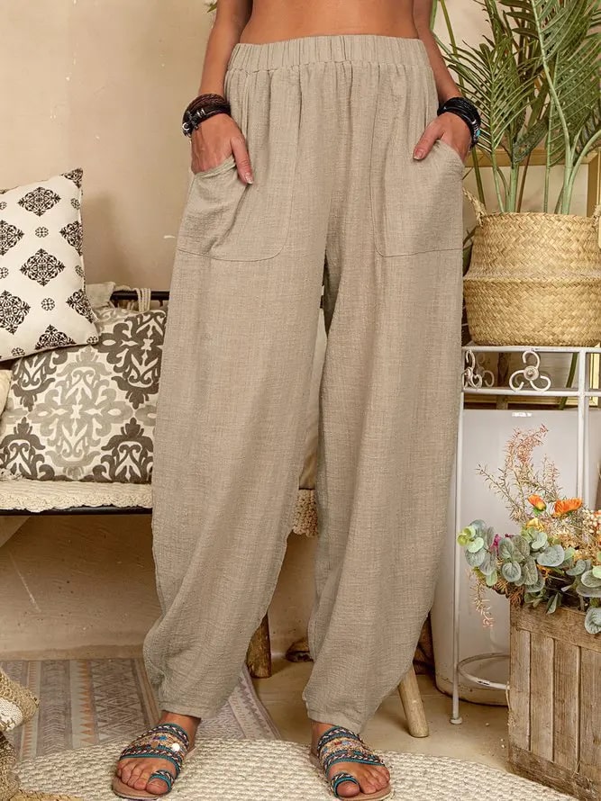 MW | Weite Leinenhose für Damen