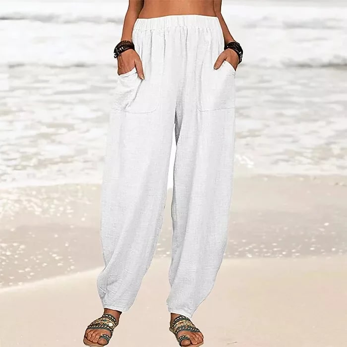 MW | Weite Leinenhose für Damen