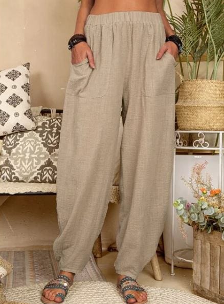MW | Weite Leinenhose für Damen