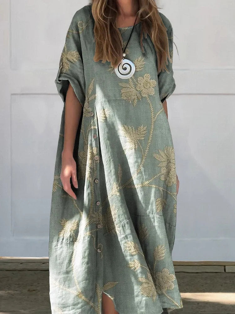 MW | Zeitloses, locker sitzendes Maxikleid