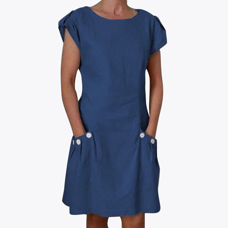 MW | Einfarbiges Lässiges Modisches Kleid