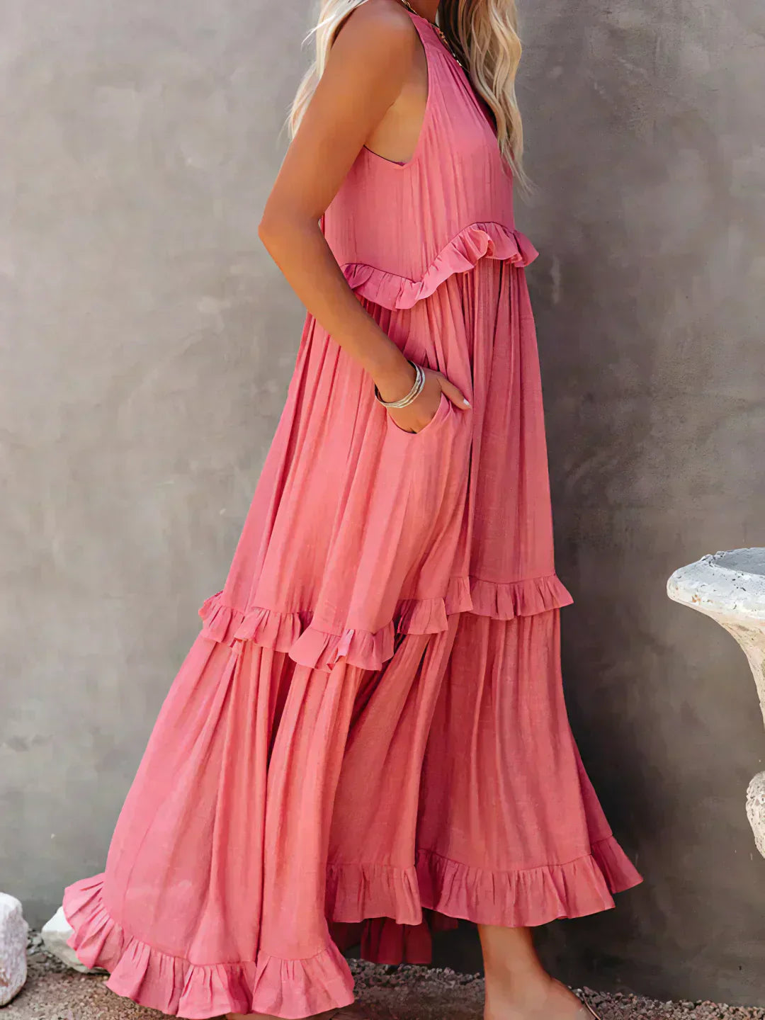 MW | Effortless Ruffle Maxikleid