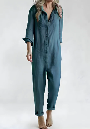 EM | Langärmeliger Jumpsuit mit Knopfleiste
