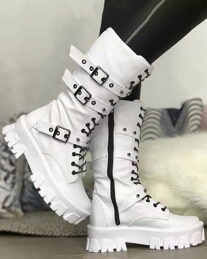 EM | Stiefel mit Reißverschluss und Schnallen