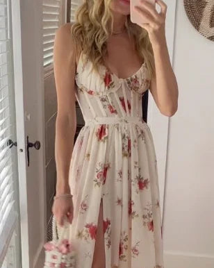 MW | Elegantes geblümtes Maxikleid