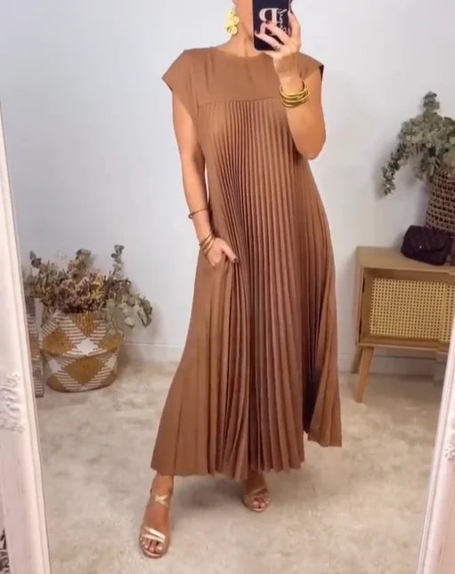 MW | Elegantes plissiertes Maxikleid