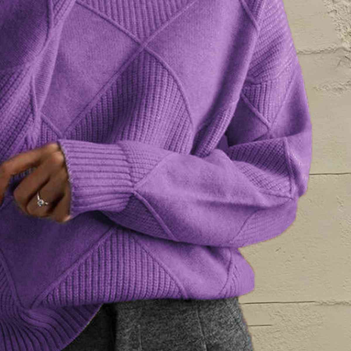 EM | Schicker Turtle-neck pullover aus geometrischem Strick