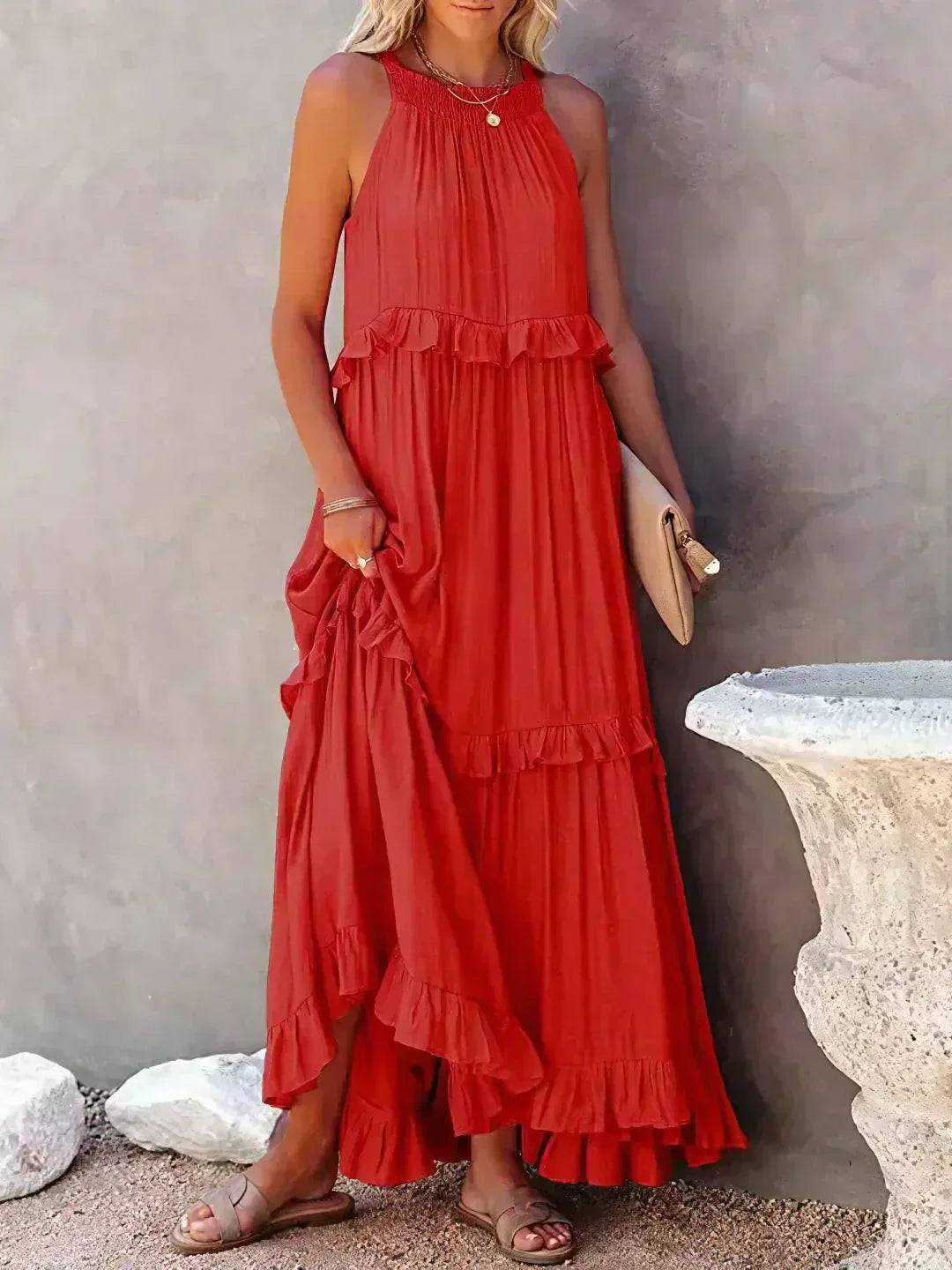 MW | Effortless Ruffle Maxikleid