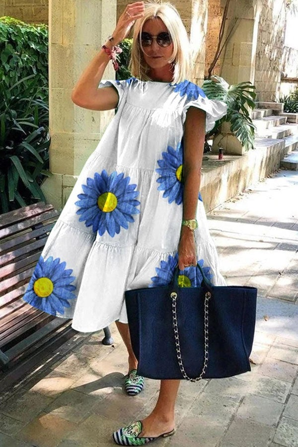 EM | A-Linien-Kleid mit charmantem und weichem Druck