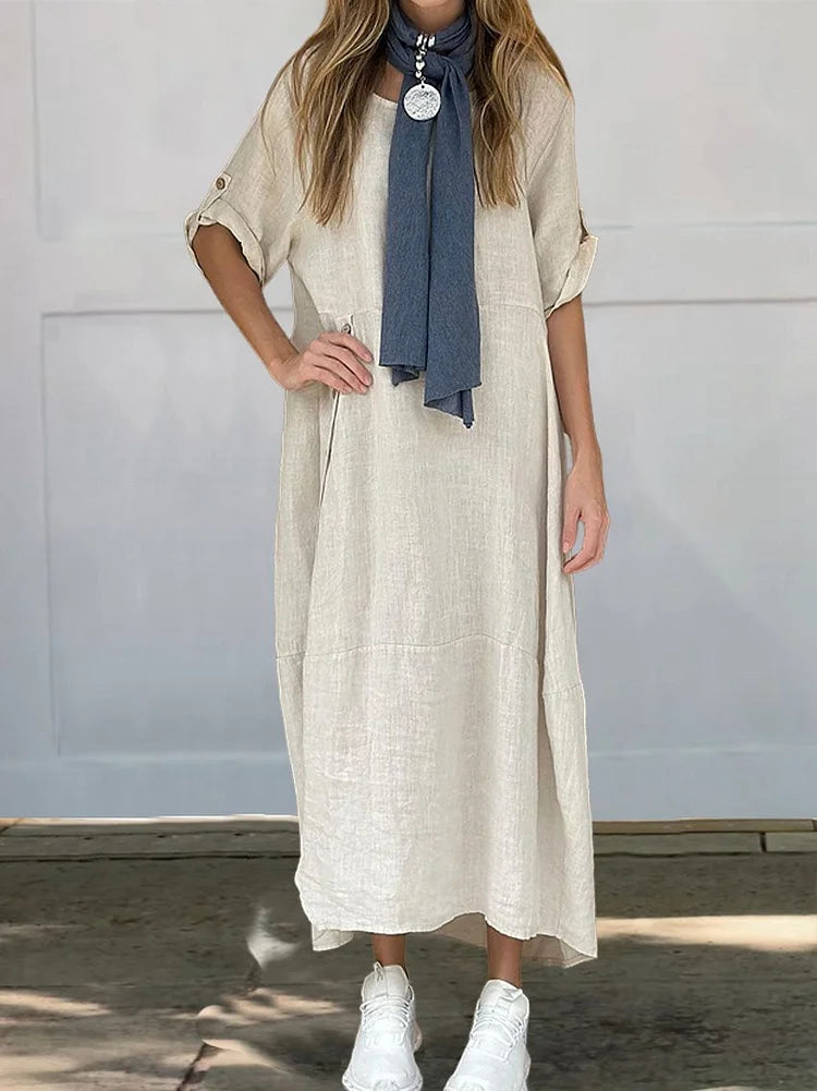 MW | Zeitloses, locker sitzendes Maxikleid