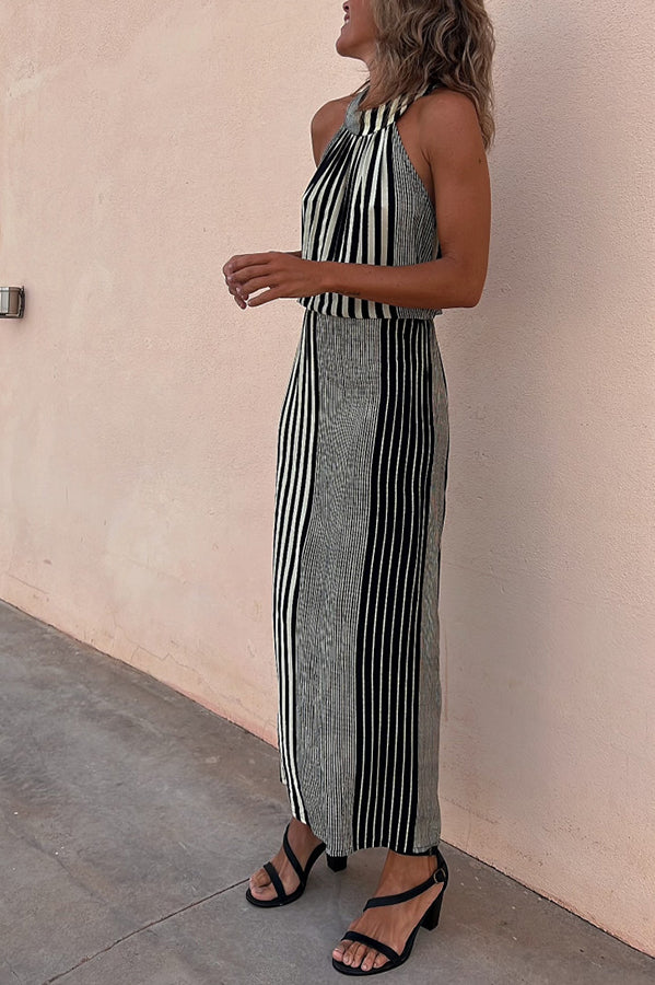 MW | One More Chance Gestreiftes Midikleid mit verstellbarer Taille