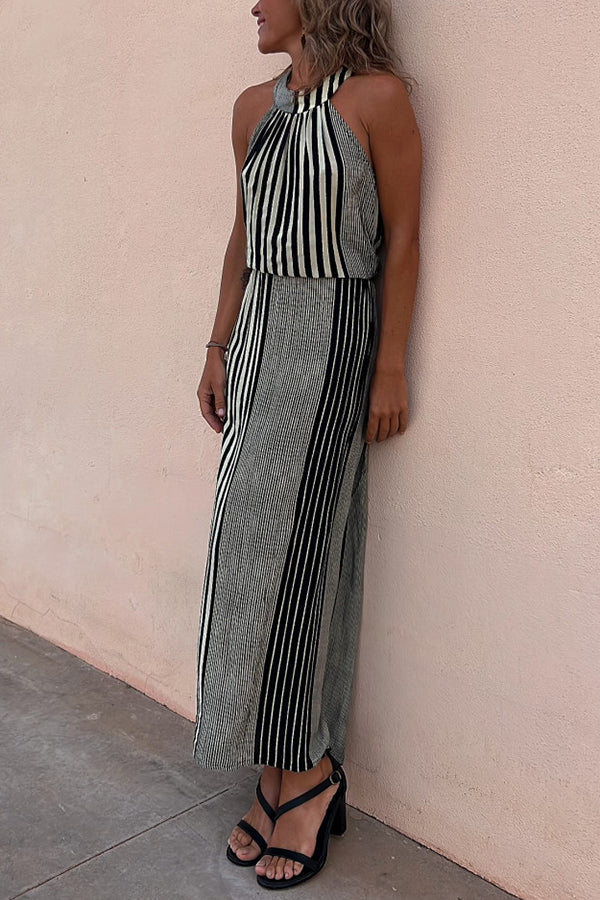 MW | One More Chance Gestreiftes Midikleid mit verstellbarer Taille