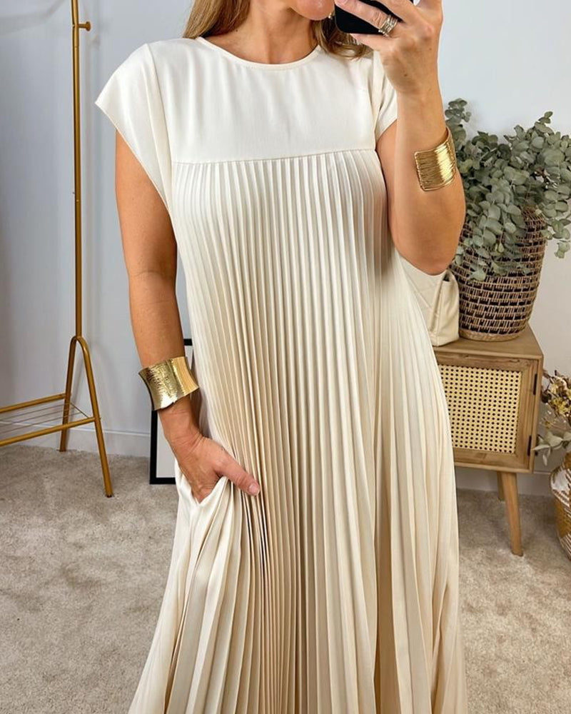 MW | Elegantes plissiertes Maxikleid