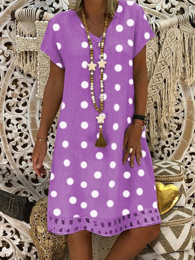 MW | Sommerkleid mit V-Ausschnitt und Polka Dots