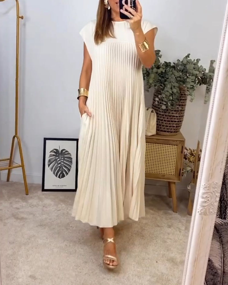 MW | Elegantes plissiertes Maxikleid