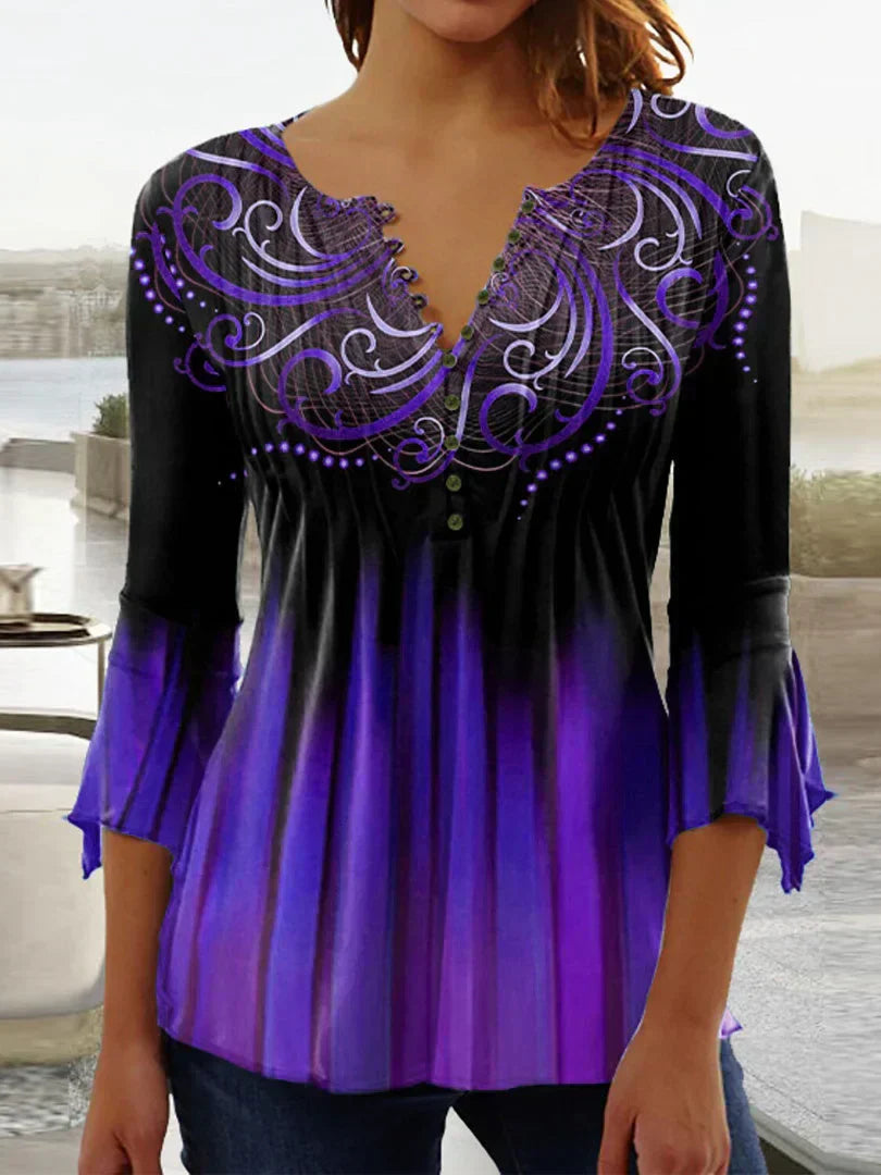 EM | Damen Top mit grafischem Blumenprint