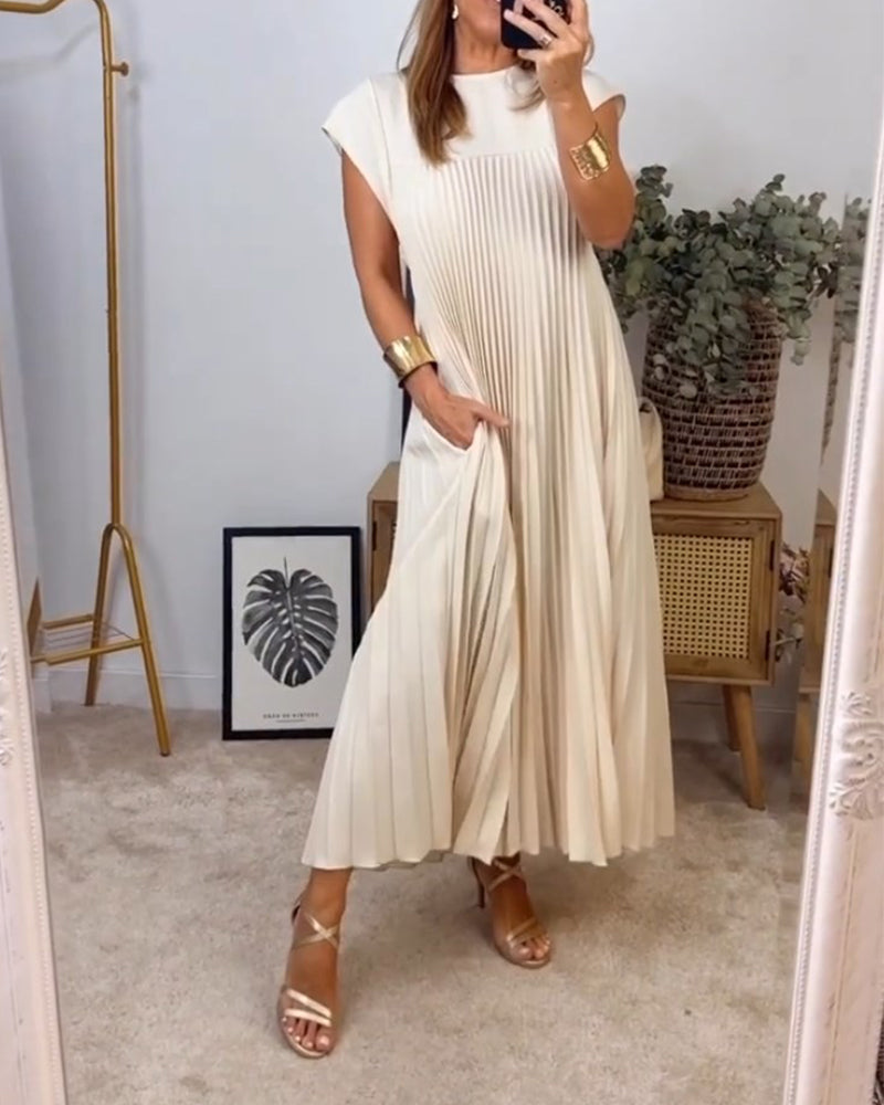 MW | Elegantes plissiertes Maxikleid