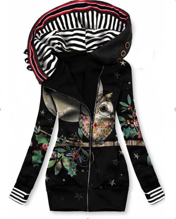 EM | Künstlerischer asymmetrischer Zip-Up Hoodie
