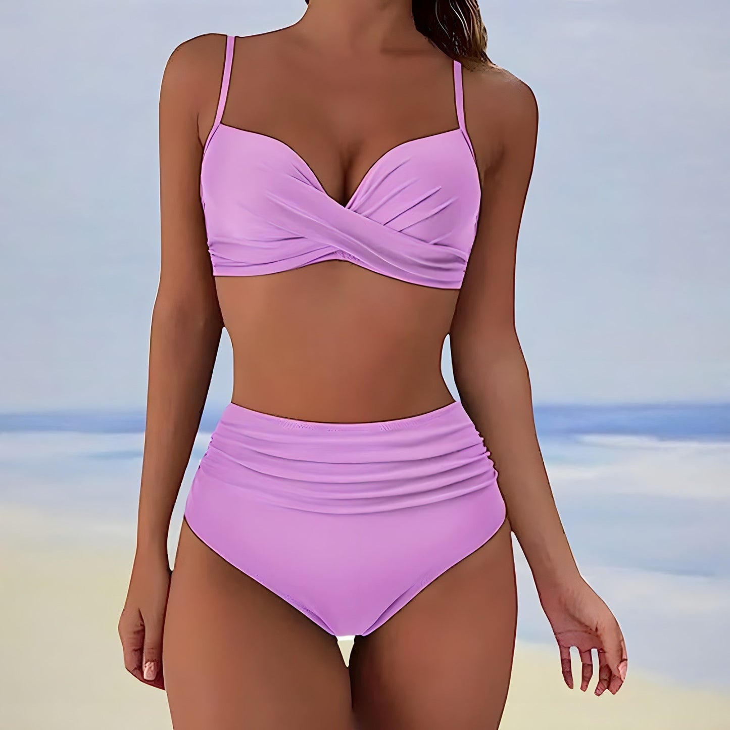 EM | Bikini mit hoher Taille und Twist-Front-Oberteil
