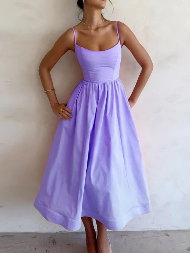 EM | Fließendes Maxikleid mit Spaghetti-Sternchen